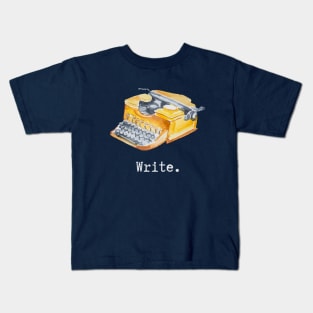 Vintage Typewriter Watercolor: Write Kids T-Shirt